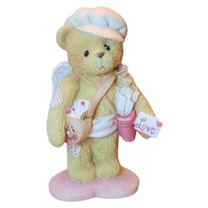 Vtg 1994 Bear Figurine "Sent With Love" Priscilla Hillman #103551 Girl Cupid